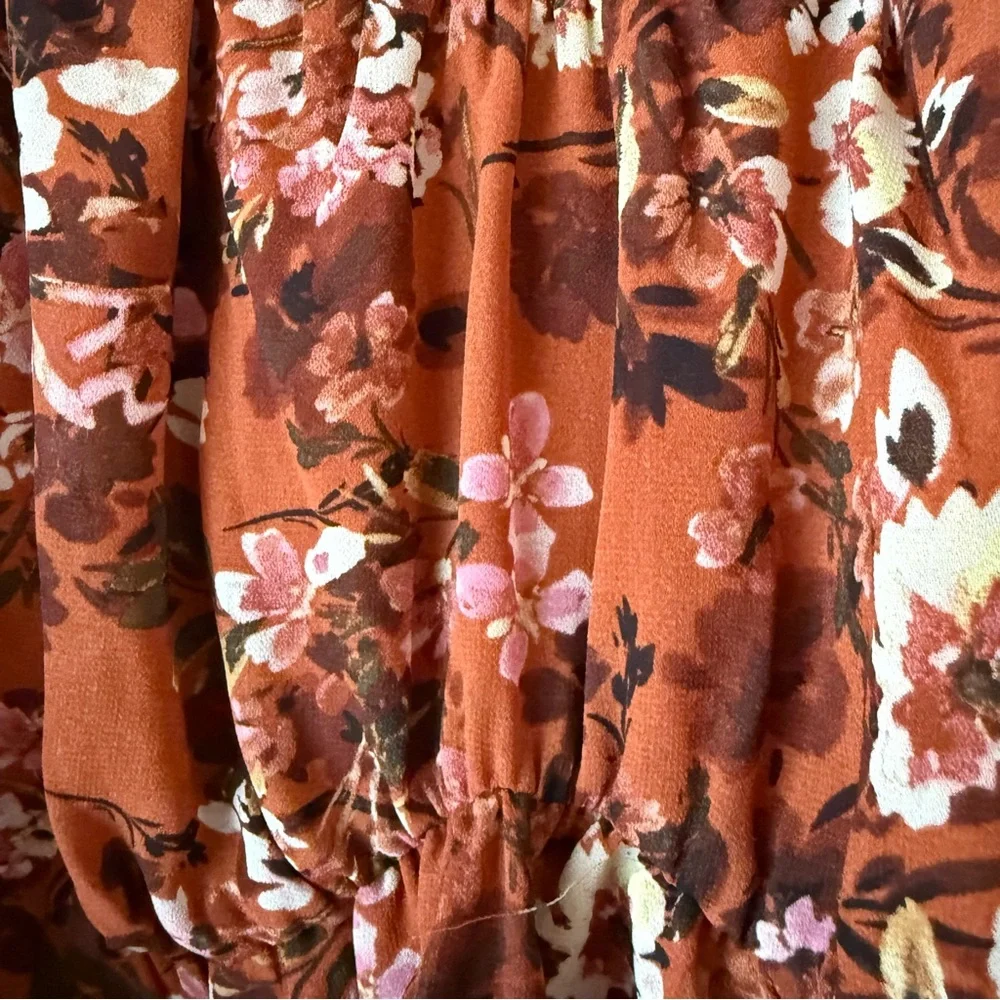 Floral Rust Blouse - Picture 3 of 5